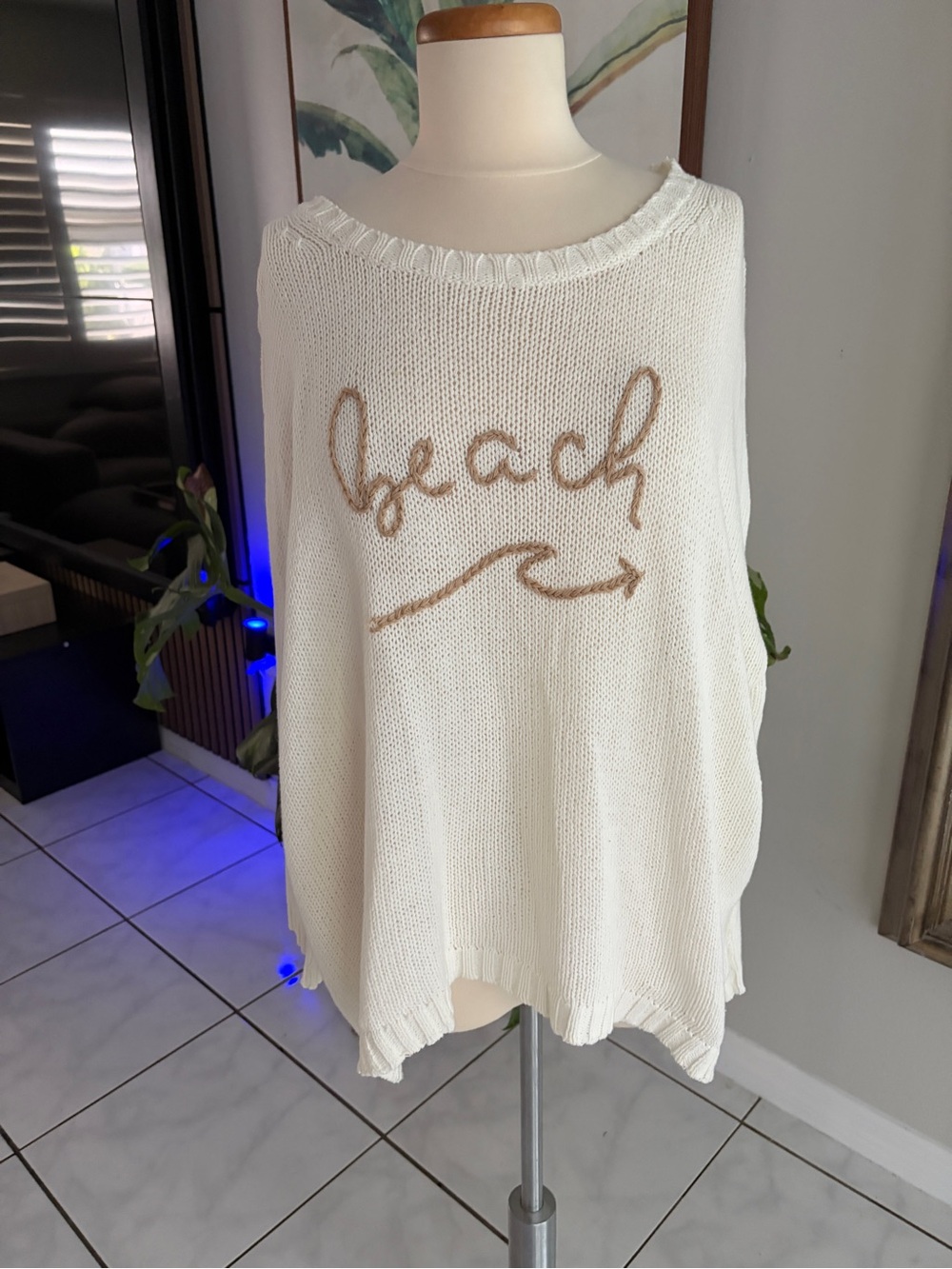 Vintage Havana beach oversized knit top medium